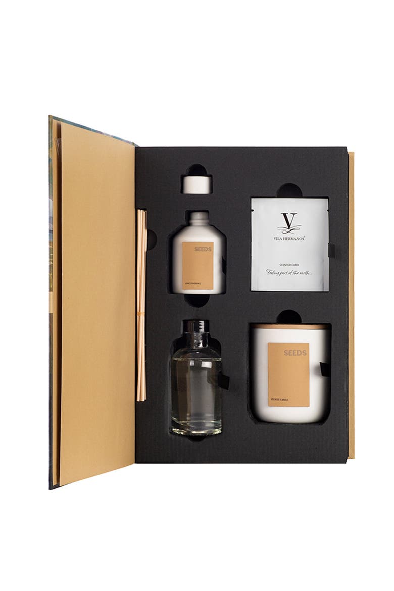 Vila Organic Gift Set Candle, Main, color, Scent Card Yellow Seeds