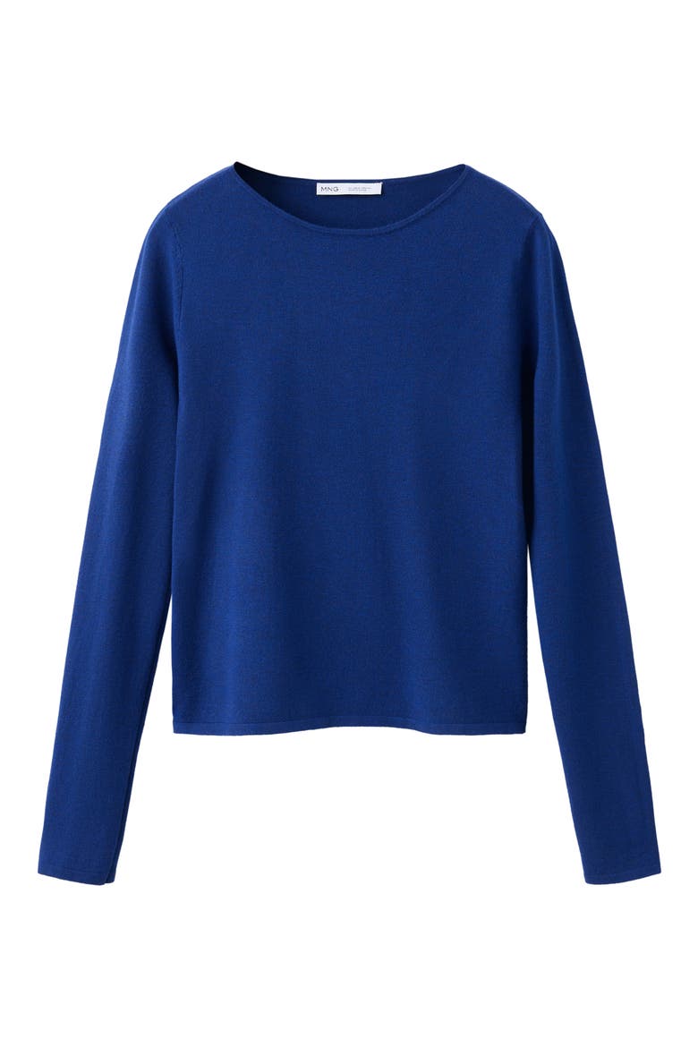 Fitted Boat Neck Sweater, Alternate, color, VIBRANT BLUE