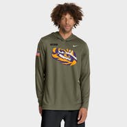 Nike Men's Nike Olive LSU Tigers 2025 Military Appreciation Dri-FIT Long Sleeve Hoodie T-Shirt