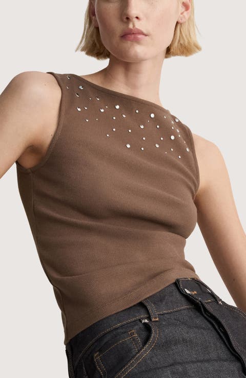 Studded Sleeveless Sweater