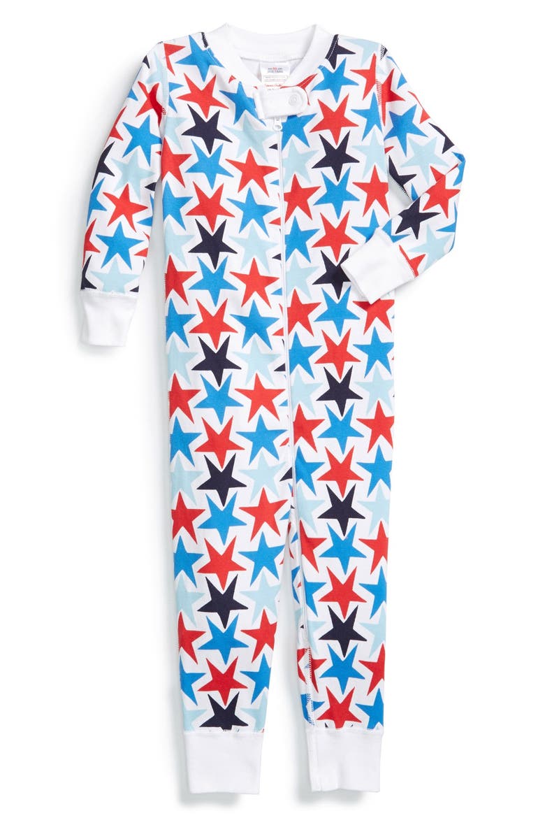 Organic Cotton Fitted One-Piece Pajamas, Main, color, SUPERSTARS