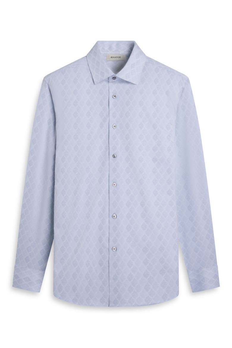 James OoohCotton® Leaf Print Button-Up Shirt, Alternate, color, PLATINUM