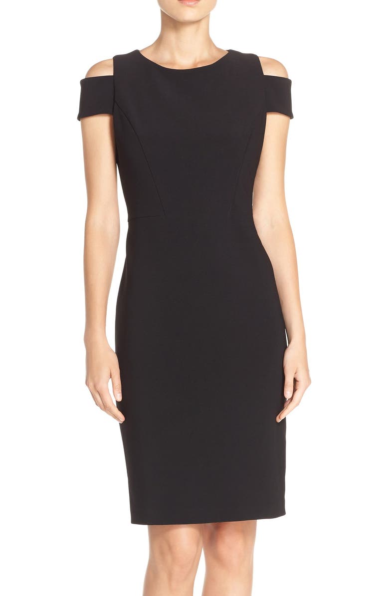 Vince Camuto Cold Shoulder Crepe Sheath Dress, Main, color,