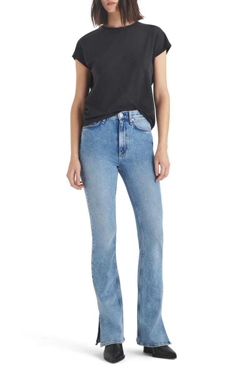 rag & bone The Slub Back Pleat Organic Cotton Top, Alternate, color,