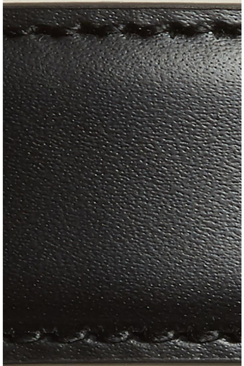 Barocco Leather Belt, Alternate, color, BLACK