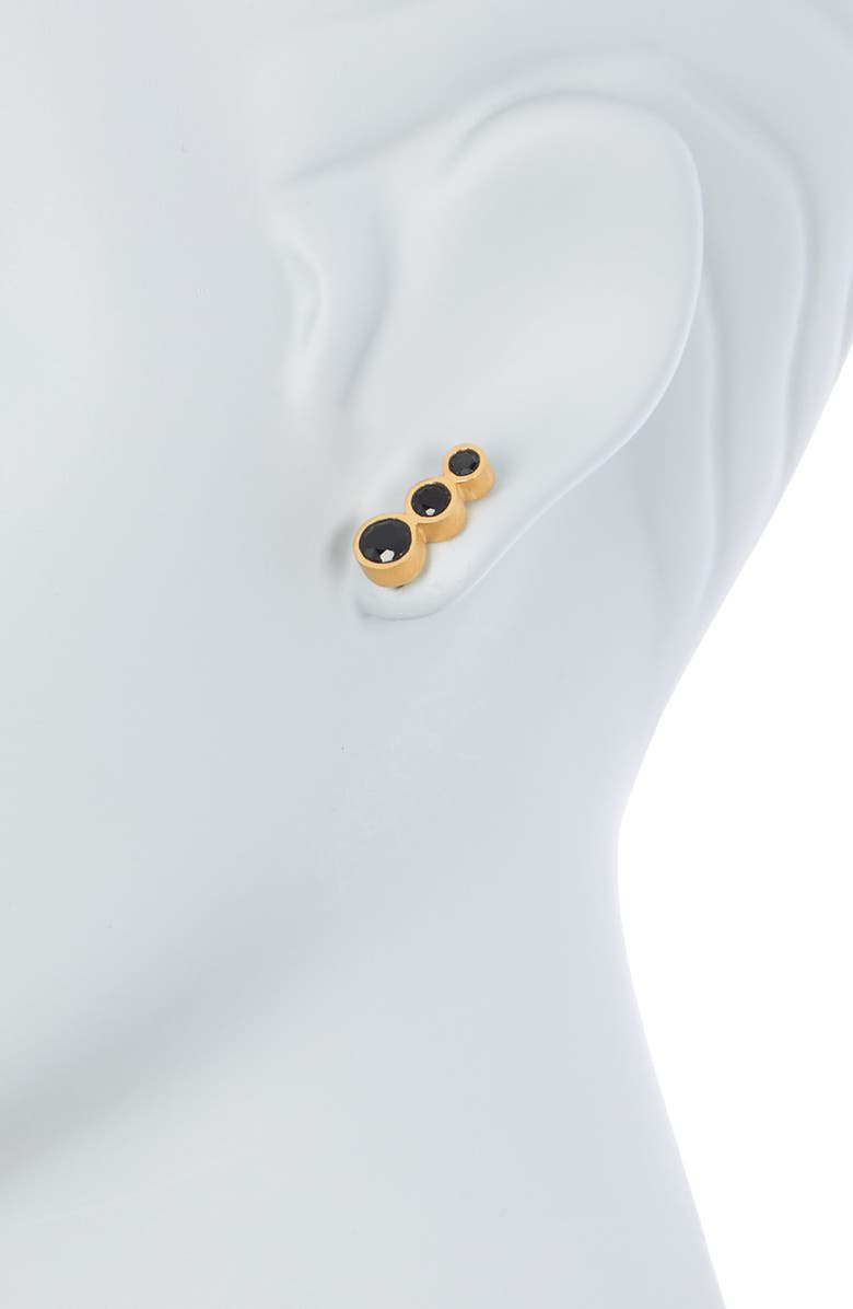 Dean Davidson Manhattan 22K Gold Plated Black Onyx Graduated Crawler Earrings, Alternate, color, 