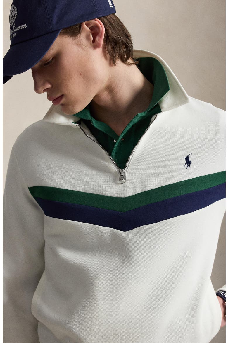 Double Knit Quarter Zip Sweatshirt, Alternate, color, WHITE