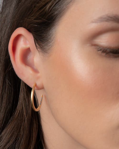 Eloise Jewelry Crescent Moon Hoops Sapphire Natural. Handmade In Gold