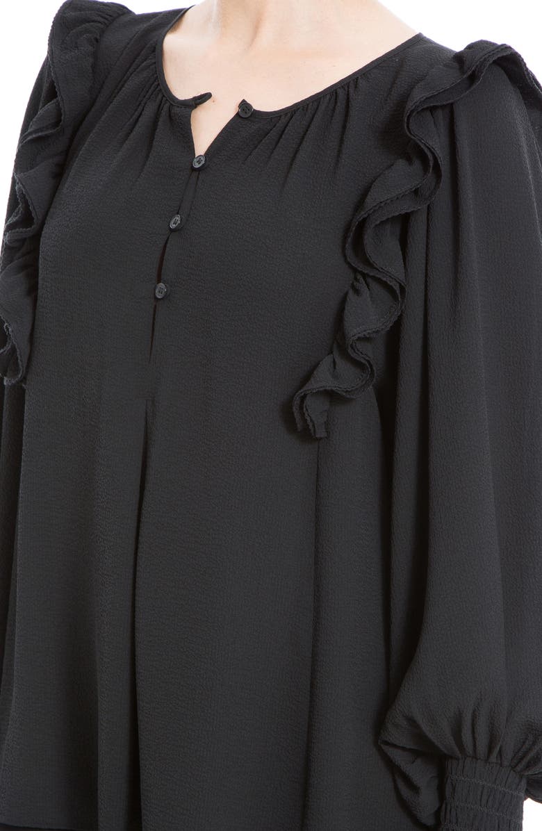 MAX STUDIO Ruffle Shoulder Top, Alternate, color, Black
