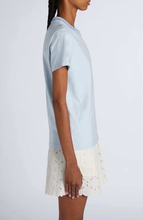 【MONCLER】CROCHET T-SHIRT Moncler Crochet Accent Cotton T-shirt Blue | ModeSens