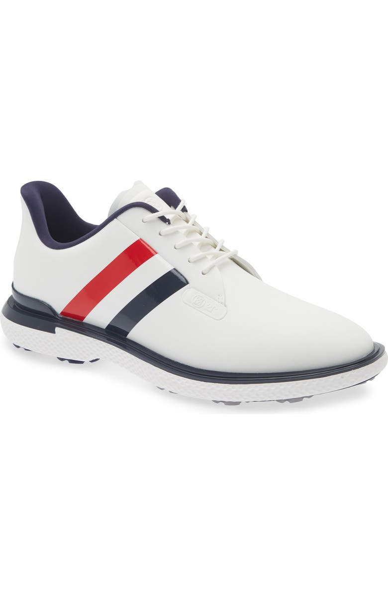 G/FORE Gallivanter Stripe Golf Shoe, Main, color, Snow/ Twilight