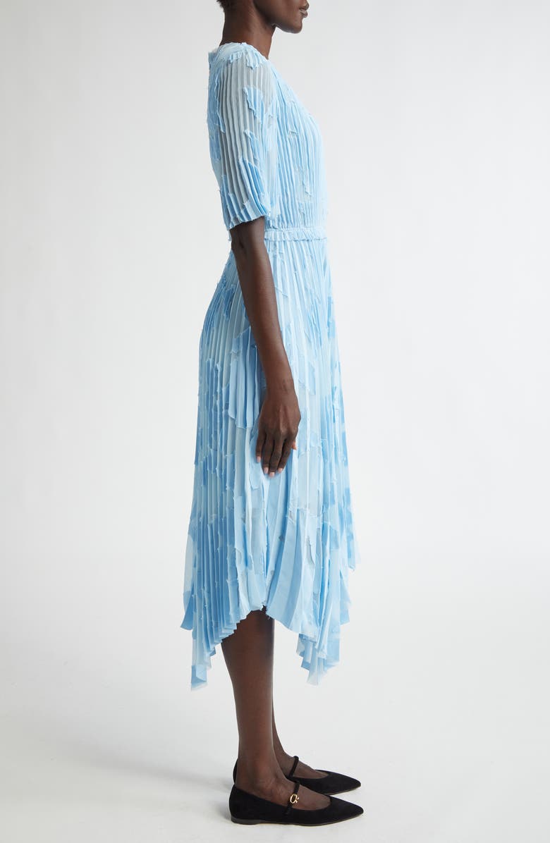 Jason Wu Collection Pleated Floral Fil Coupé Dress, Alternate, color, 