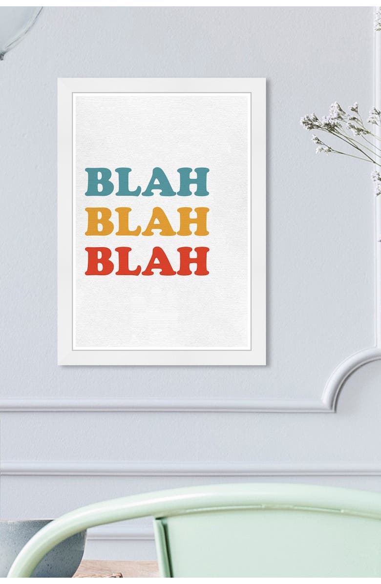 Wynwood Studio Blah Blah Blah White Framed Wall Art, Alternate, color, 