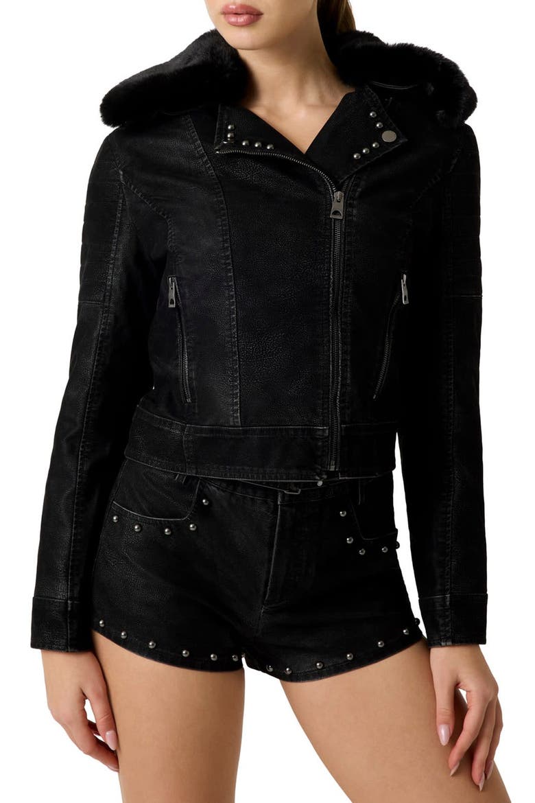 New Darcey Faux Leather Biker Jacket, Main, color, JBLACK-BLACK