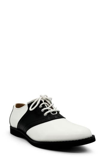 Chelsea Crew Rizzo Colorblock Derby In Black And White Pu