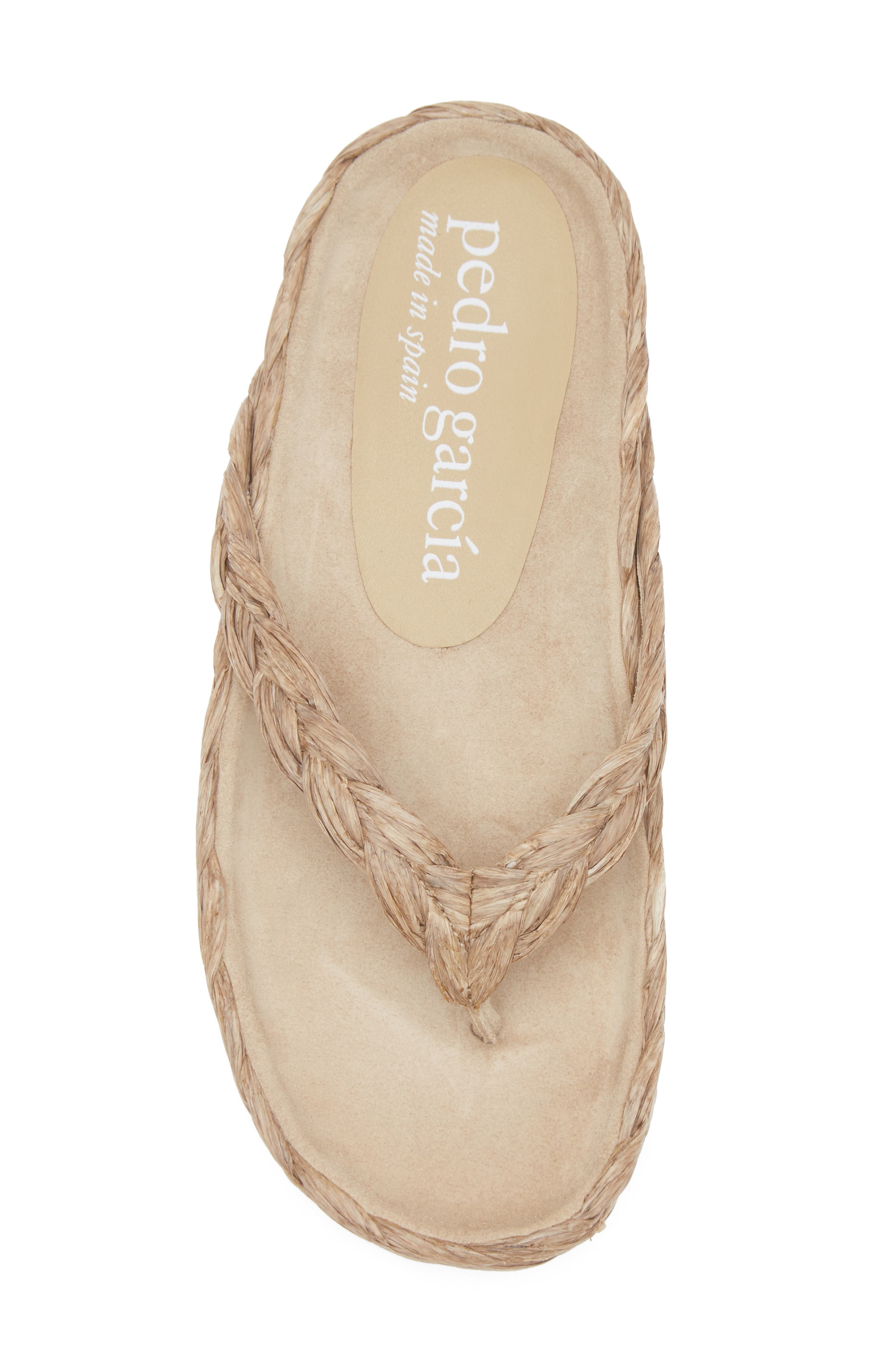 Pedro Garcia Alda Raffia Flop Flop, Alternate, color, Bark Raffia