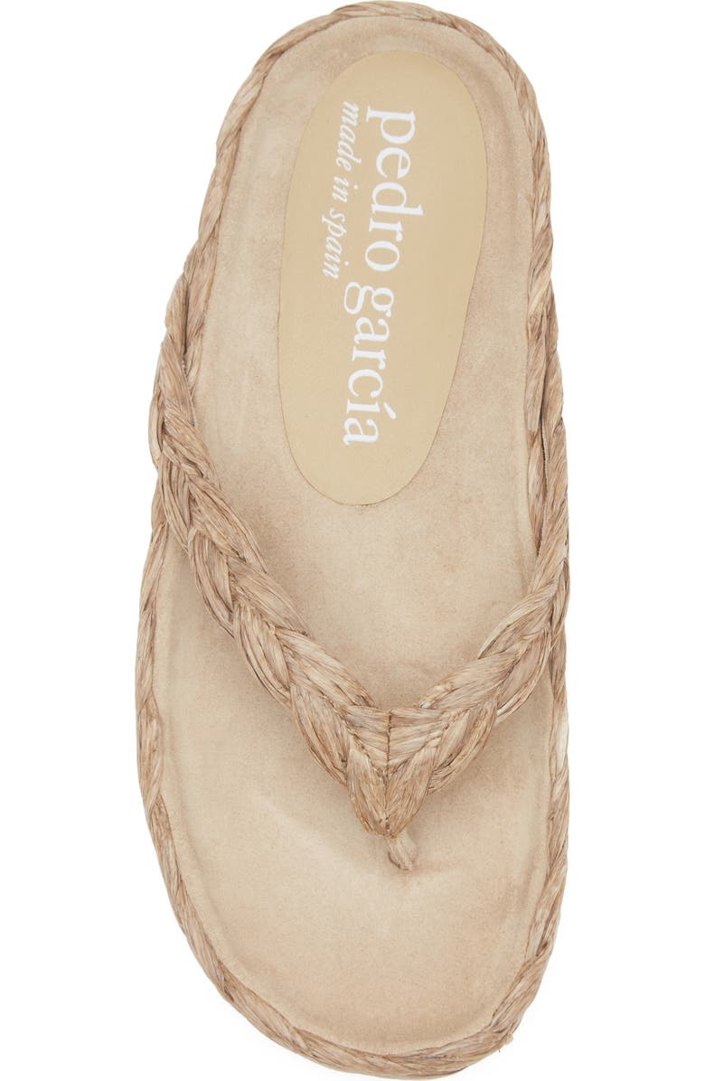 Pedro Garcia Alda Raffia Flop Flop, Alternate, color, Bark Raffia
