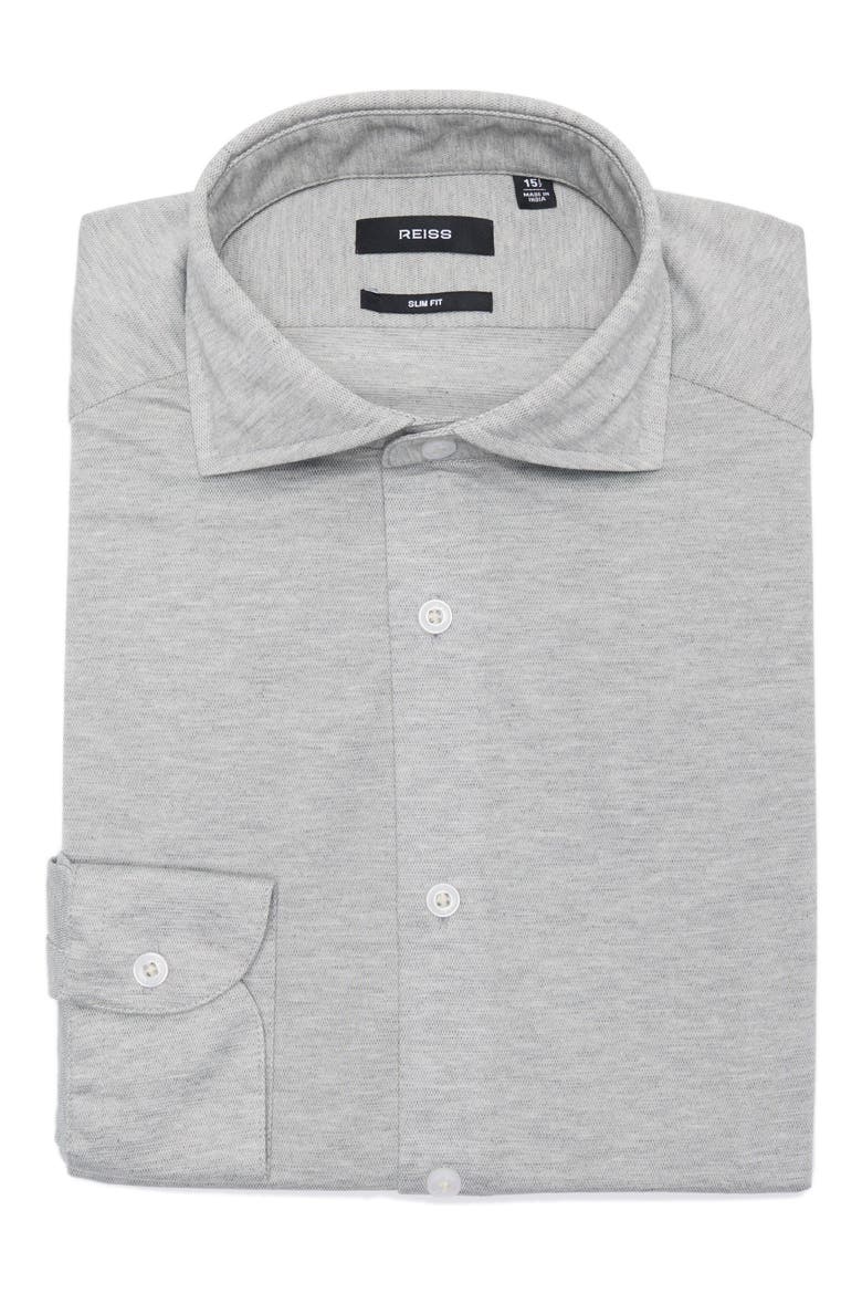 Nate Solid Button-Up Shirt, Alternate, color, GREY