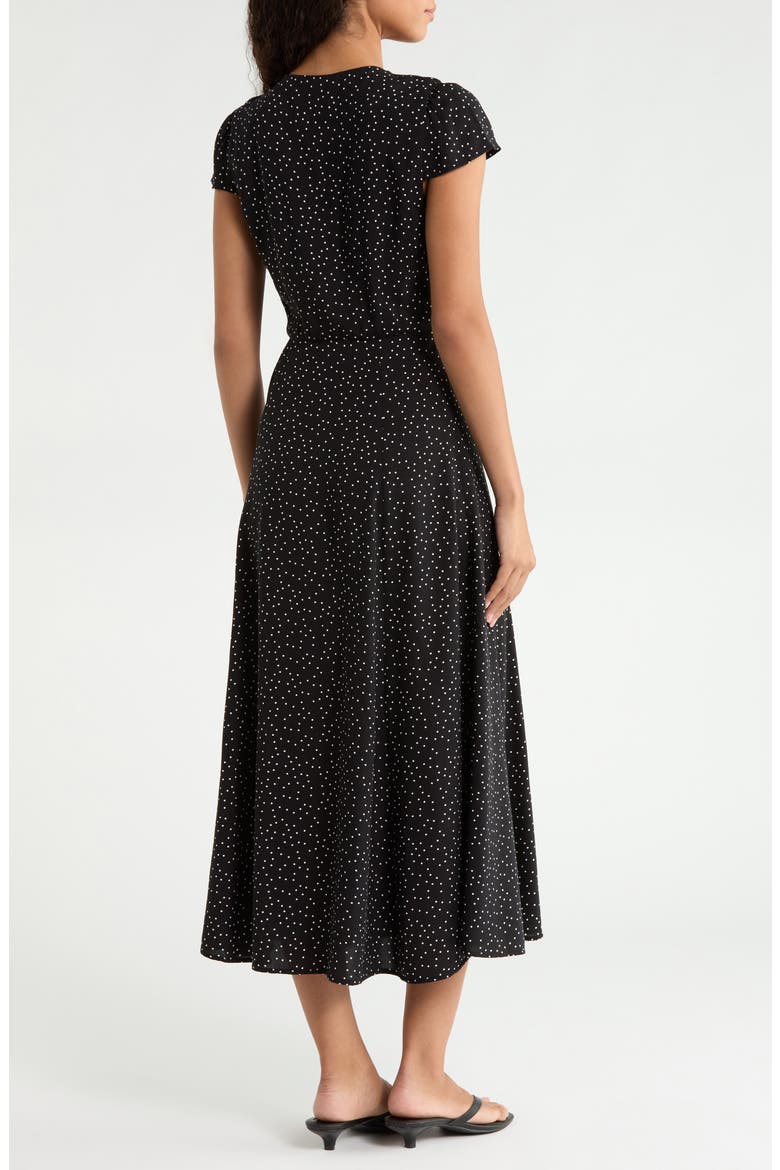 Avery Polka Dot Midi Dress, Alternate, color, BLACK