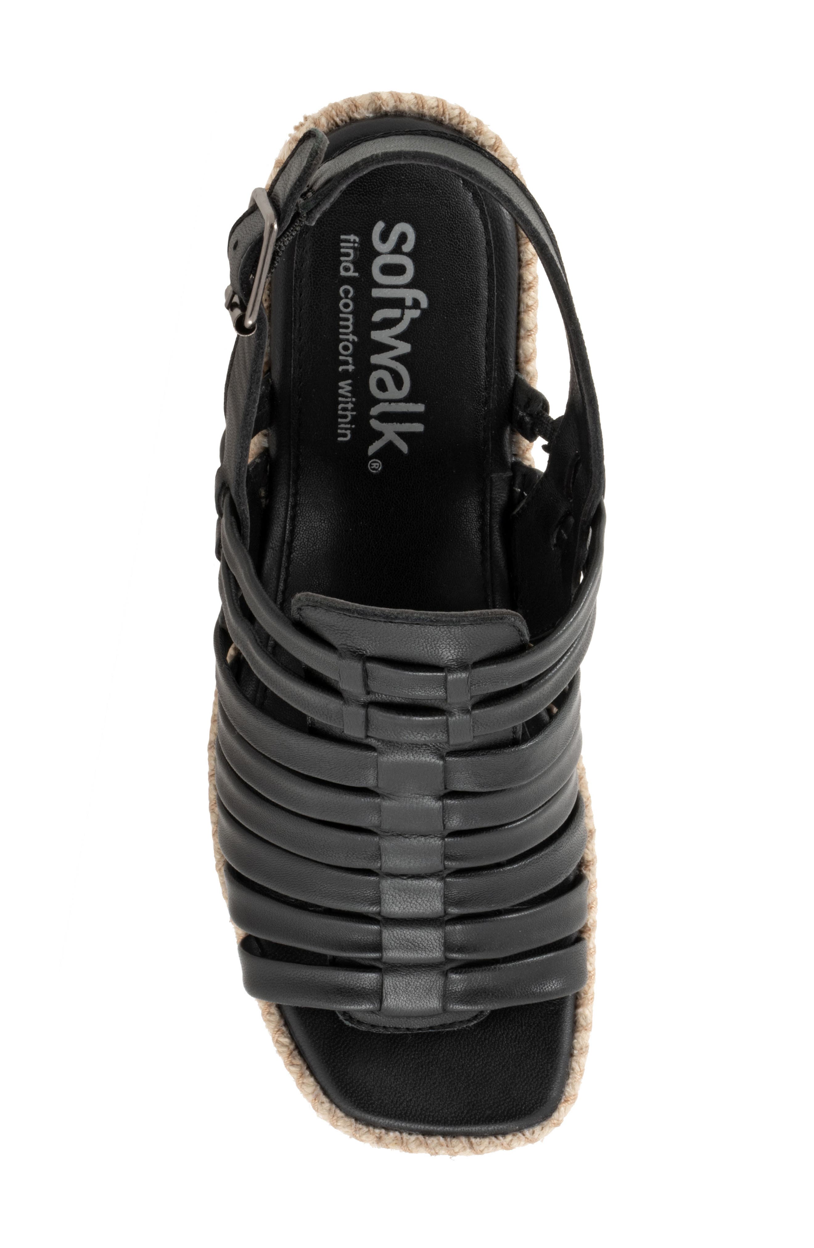 SoftWalk<sup>®</sup> Havana Slingback Espadrille Platform Wedge Sandal, Alternate, color, Black