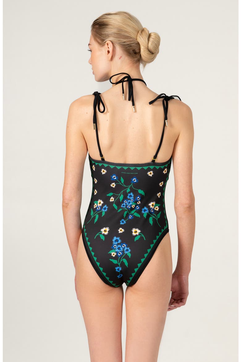 Midnight Zebra Reversible One Piece Swimsuit, Alternate, color, Black