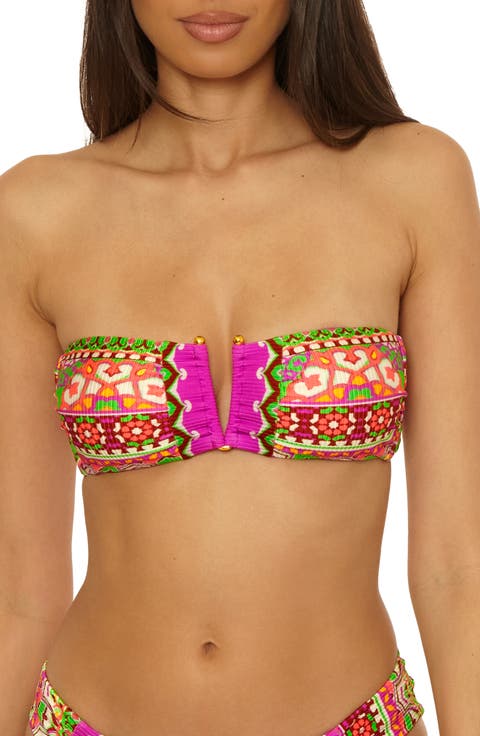 Moroccan Tile V-Wire Bandeau Bikini Top