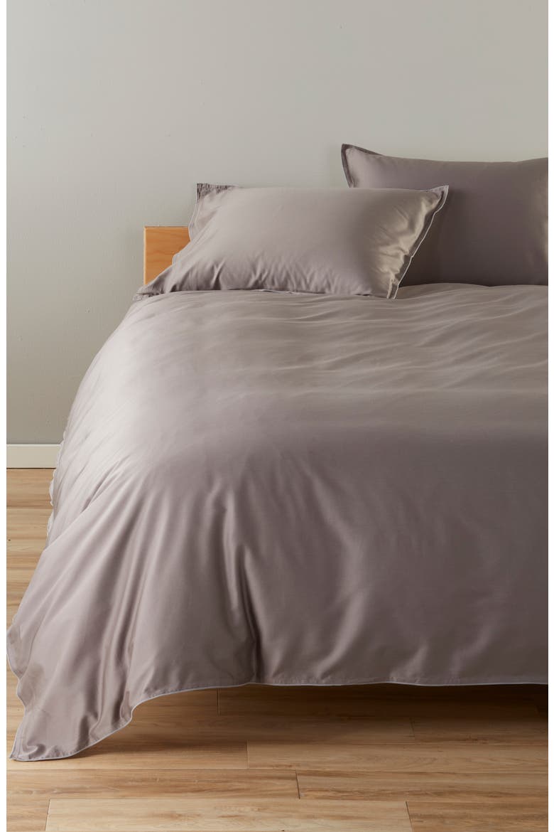Solid Reversible Duvet Cover, Main, color, GREY DECEMBER