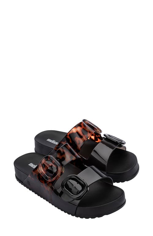 Shop Melissa Cozy Buckle Slide Sandal In Black/clear Tortoise