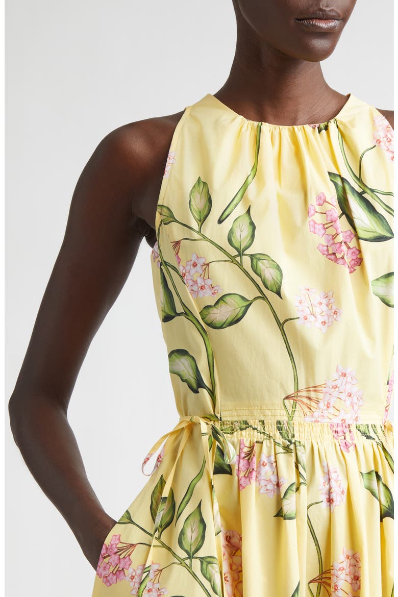 Floral Stretch Poplin Dress, Alternate, color, PINK/ BUTTER