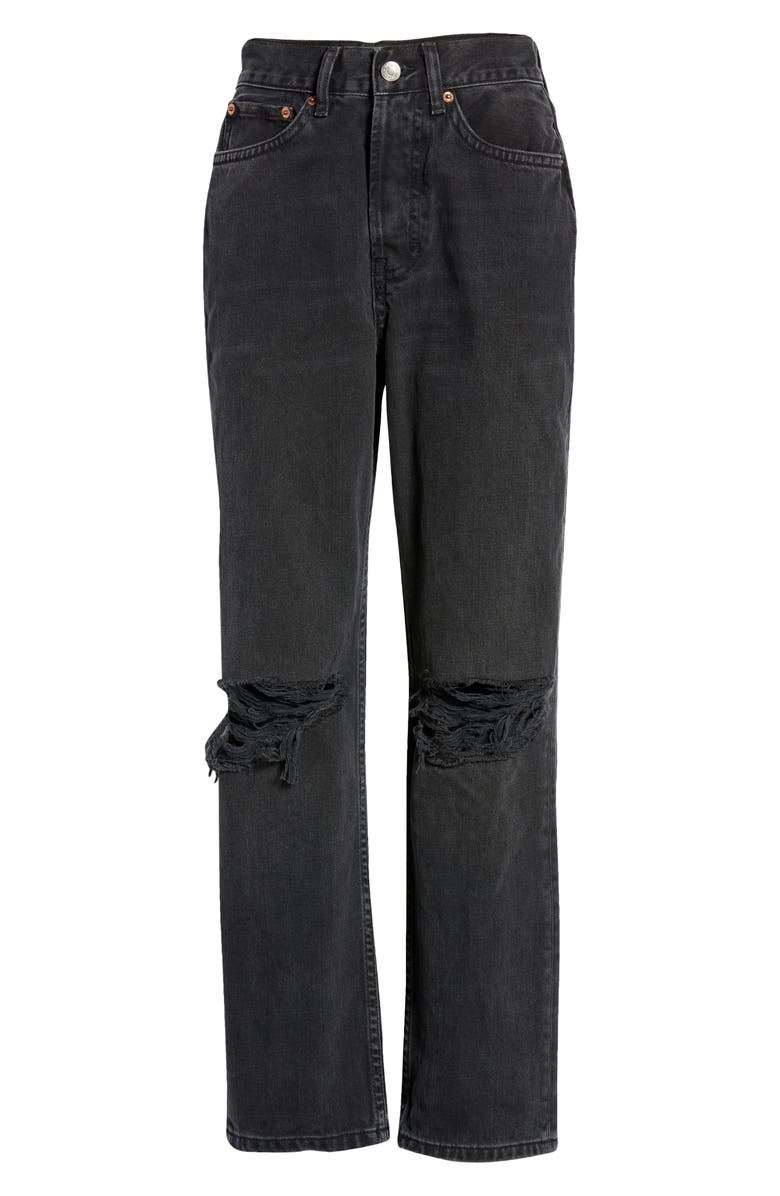 Topshop Ripped Straight Leg Dad Jeans, Alternate, color, 