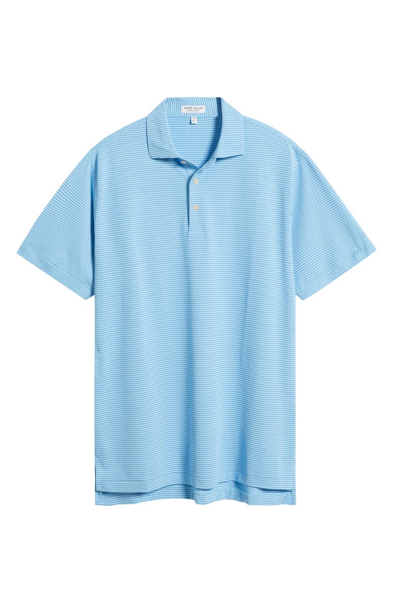 Peter Millar Grace Stripe Performance Piqué Polo, Alternate, color, Seaport Blue