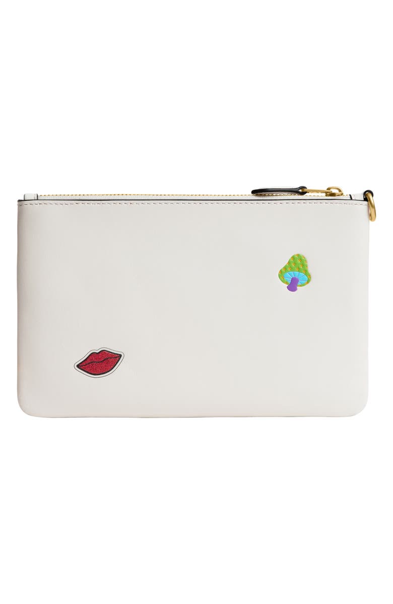 COACH Small Essential Glovetanned Leather Wristlet, Alternate, color, Chalk Multi