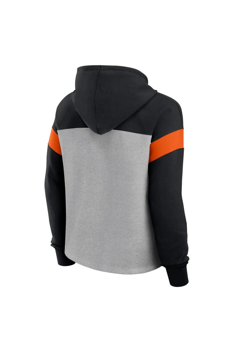 Women's Fanatics Heather Gray/Black Cincinnati Bengals Bold Play Call Pullover Hoodie, Alternate, color, Heather Gray