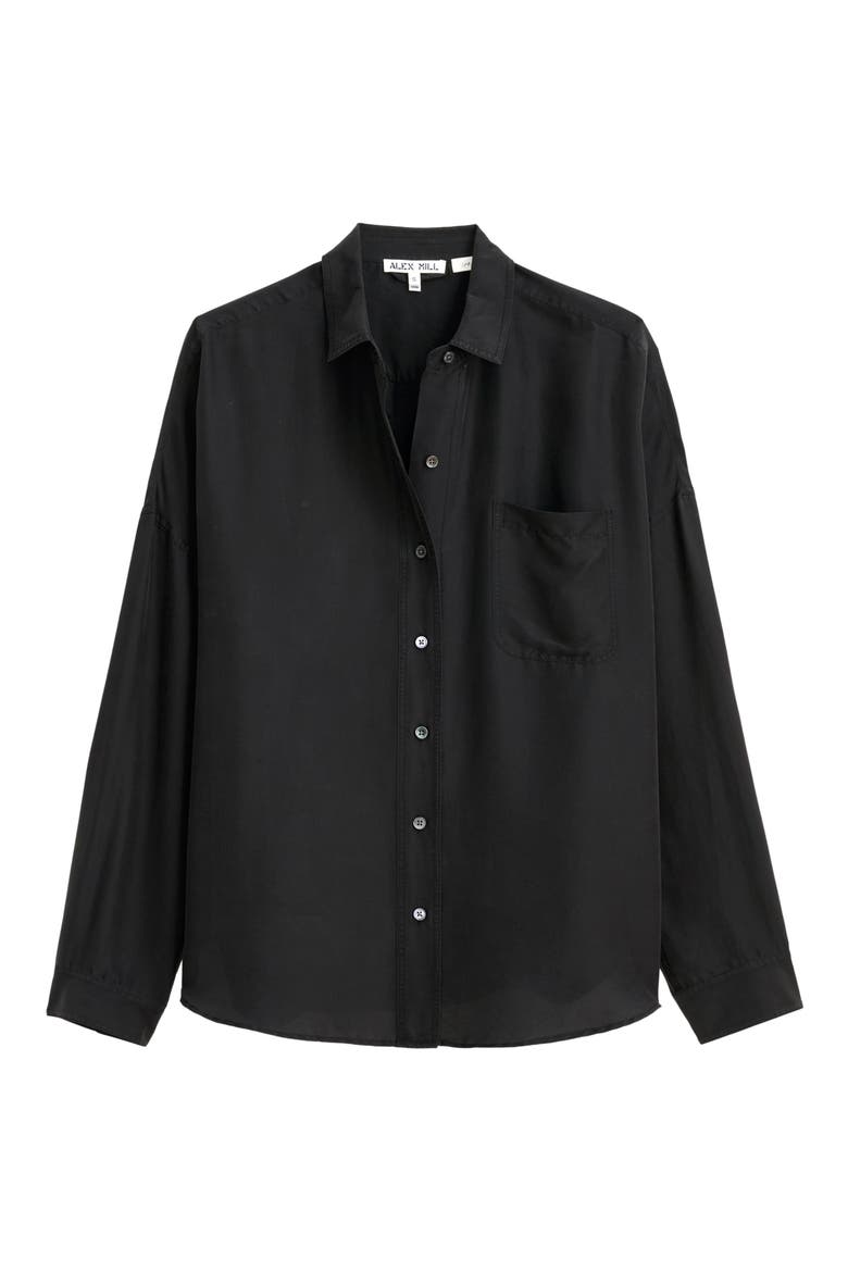 Jo Silk Pocket Shirt, Alternate, color, BLACK