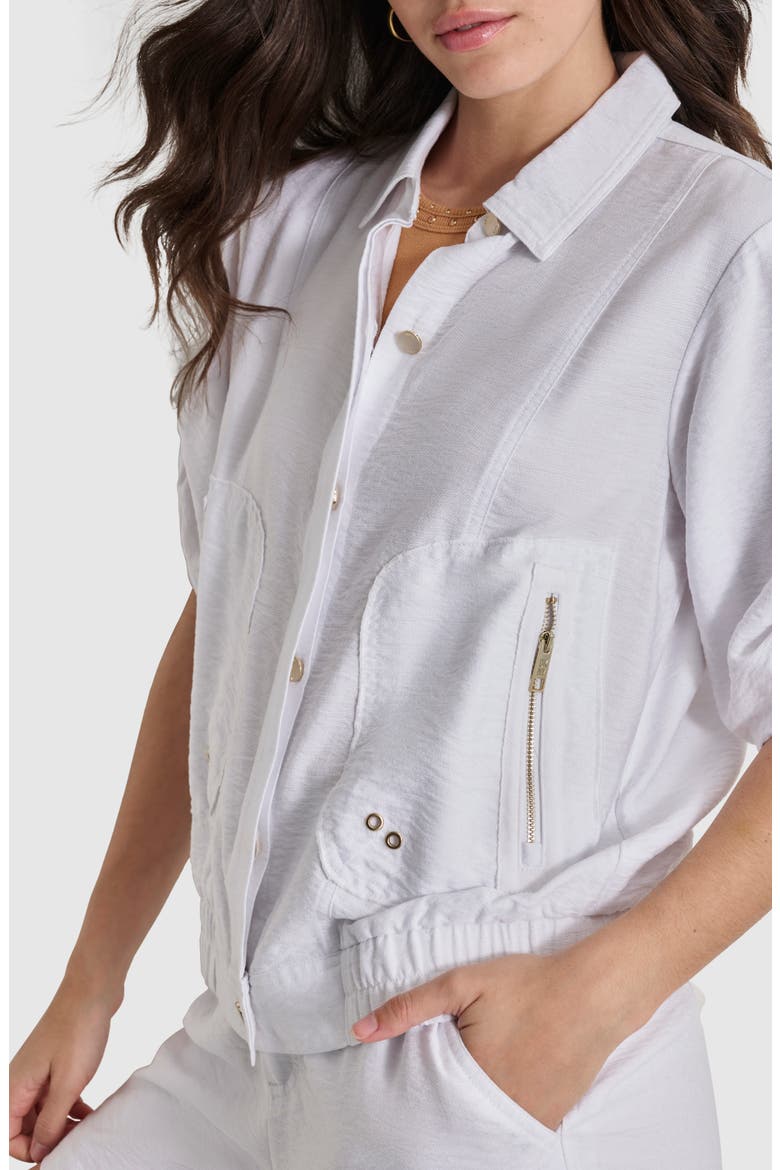 Roll Tab Front Button Jacket, Alternate, color, WHITE
