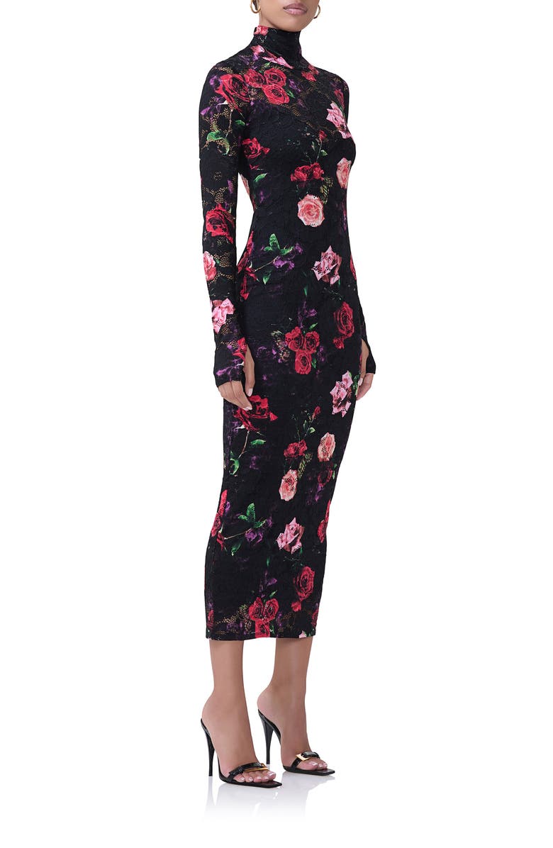 AFRM Shailene Turtleneck Long Sleeve Lace Dress, Alternate, color, 