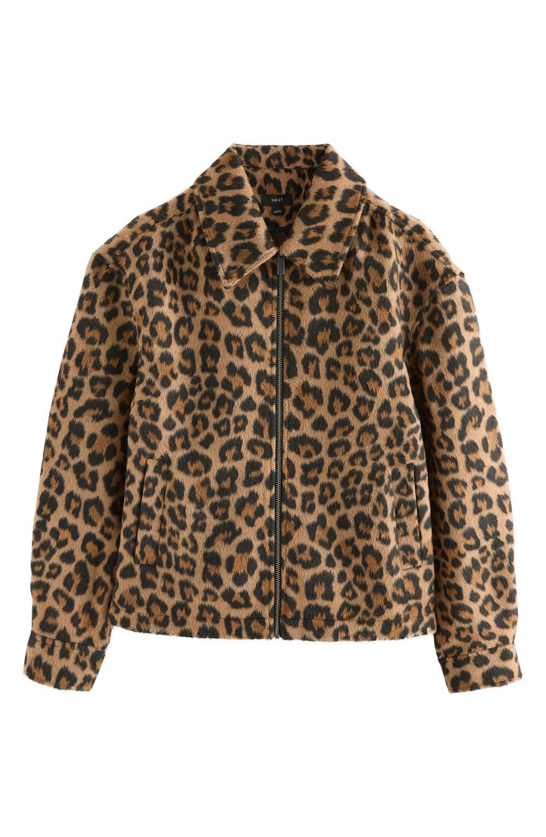 NEXT Leopard Print Jacket, Alternate, color, Brown