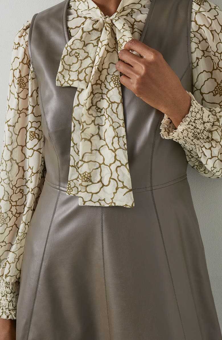 LK Bennett Laurie Faux Leather Pinafore Dress, Alternate, color, 