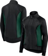 Fanatics Signature Women's Fanatics Signature Black Milwaukee Bucks Studio Fitted Full-Zip Gym Track Jacket