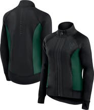 Fanatics Signature Women's Fanatics Signature Black Milwaukee Bucks Studio Fitted Full-Zip Gym Track Jacket