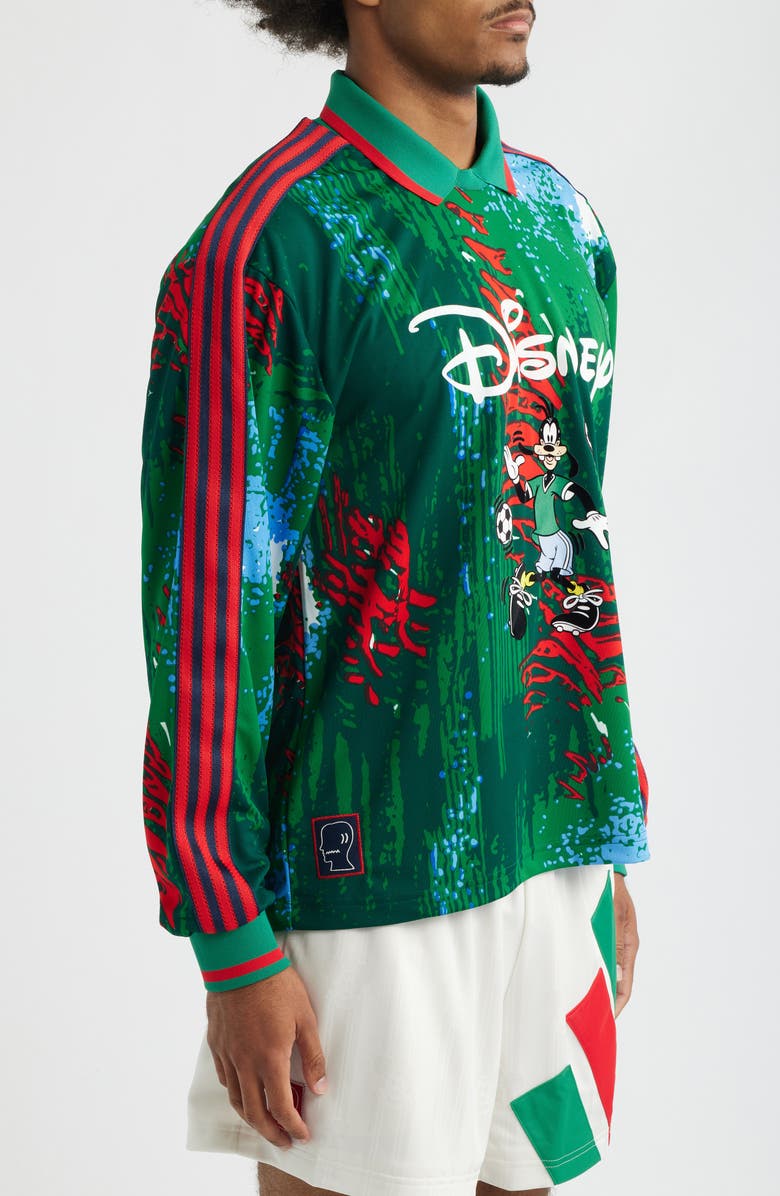 adidas Originals x Brain Dead Disney Long Sleeve Jersey, Alternate, color, Red/ Bold Green/ Blue