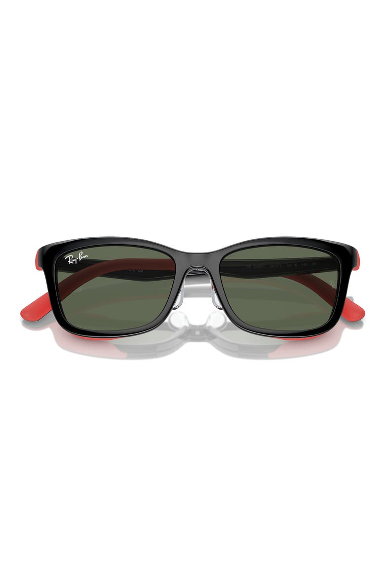 Kids' 49mm Rectangular Optical Glasses & Clip-On Sunglasses, Alternate, color, RED MULTI