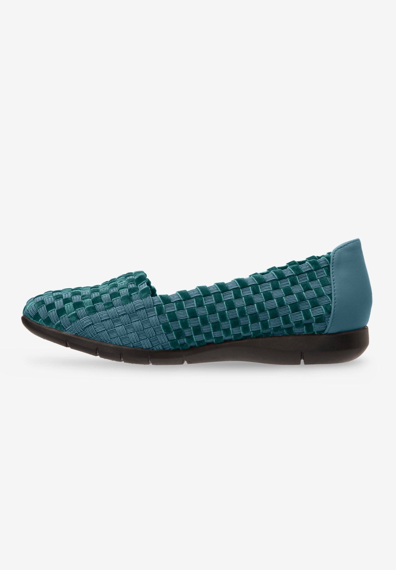 The Bethany Stretch Woven Slip On Flat, Alternate, color, DARK HUNTER