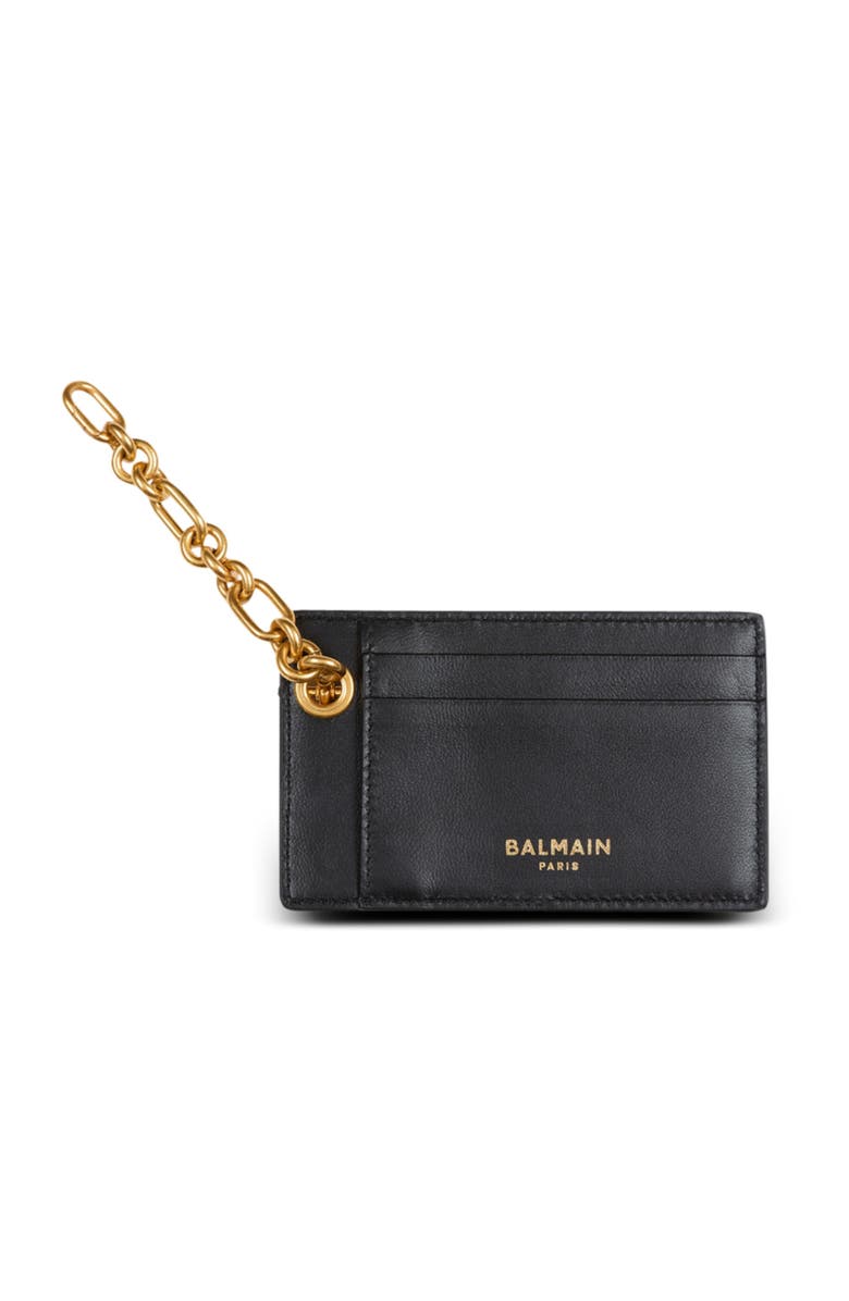 Balmain Pulse monogram jacquard card holder, Main, color, Black