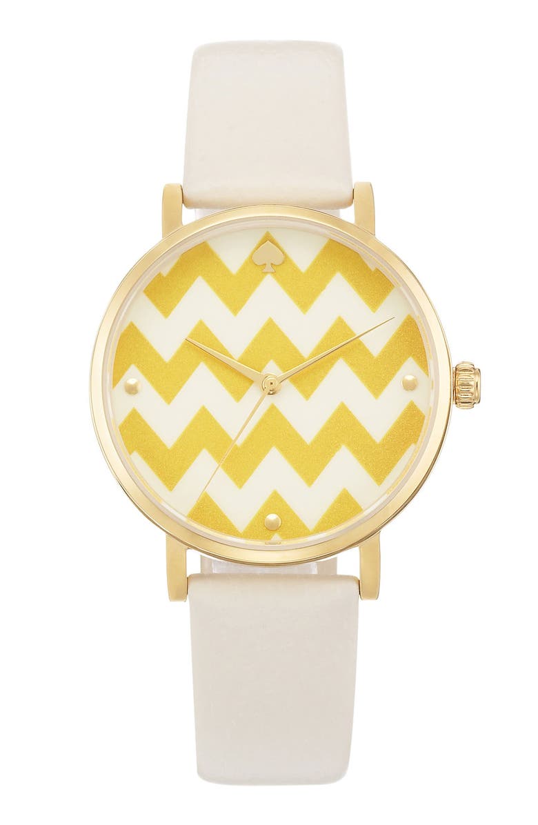 Kate Spade New York 'metro' patterned dial watch, Main, color,
