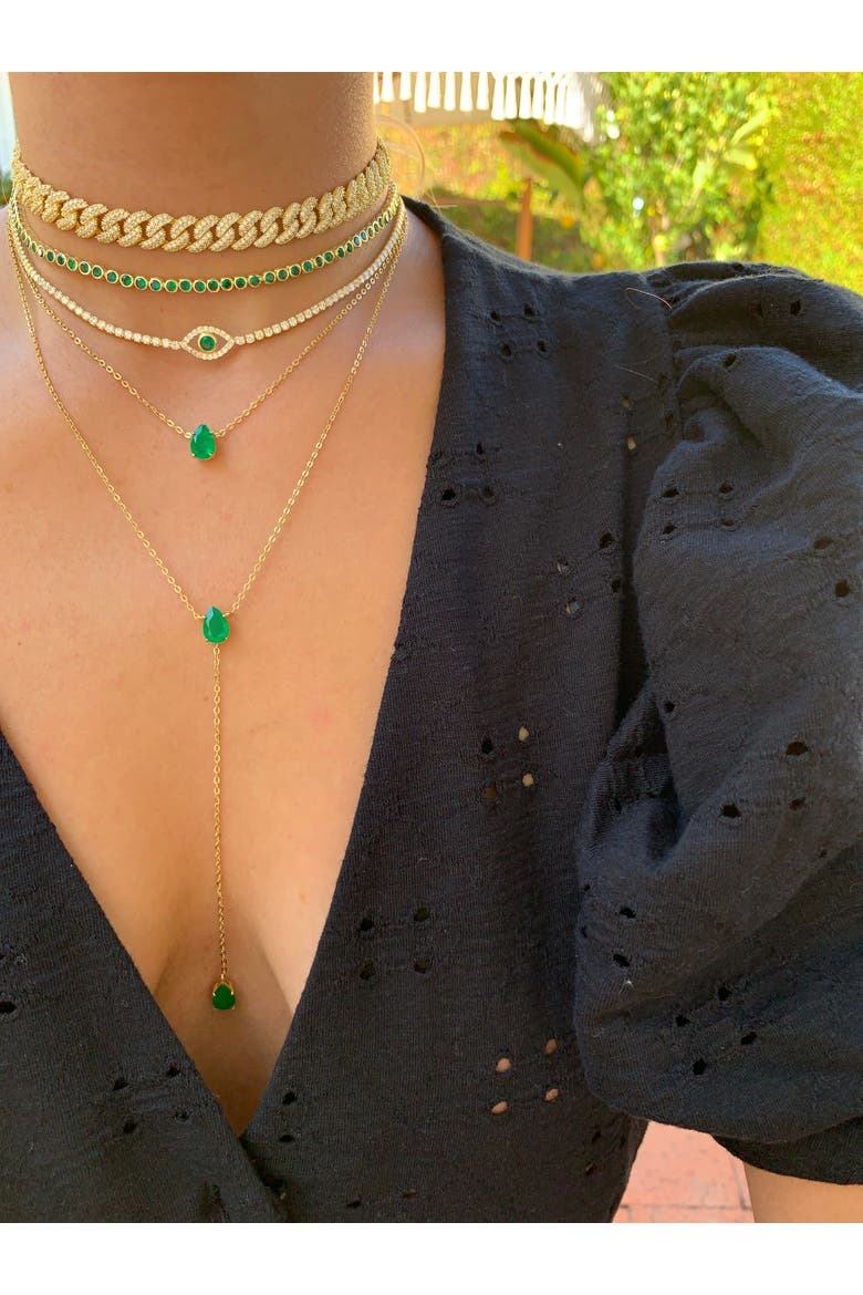Emerald lariat necklace set, Alternate, color, green