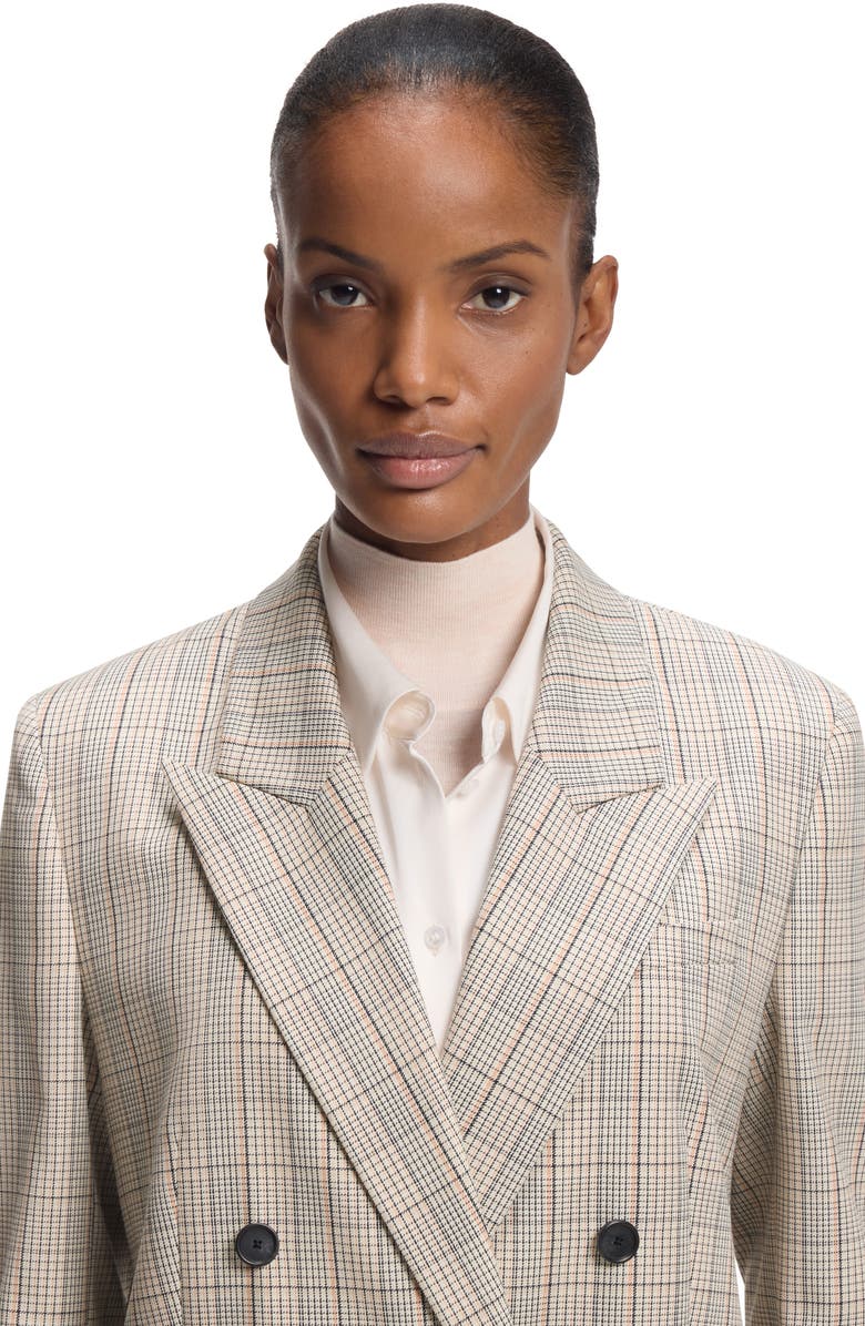 BOSS Jukana Windowpane Plaid Stretch Wool Blazer, Alternate, color, Sea Blossom Plaid