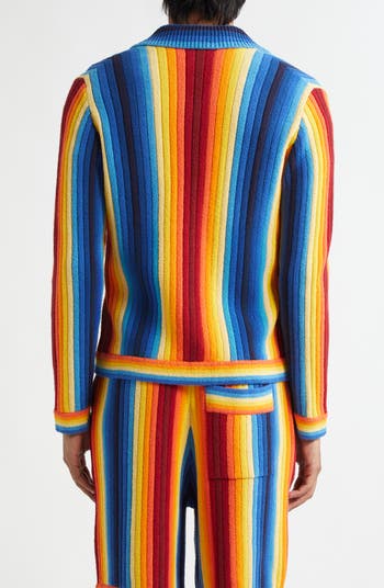 Gradient Stripe Terry Cloth Jacket