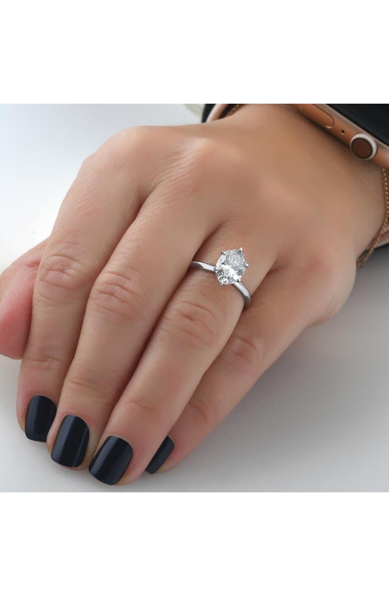 Bliss Diamond 2CT Platinum Oval Diamond 6-Prong Solitaire Engagement Ring Lab Grown, Alternate, color,