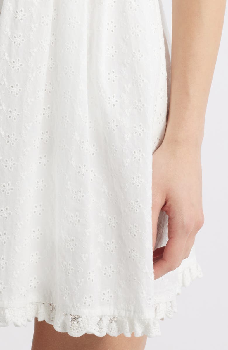 CITY STUDIO Eyelet Embroidery Minidress, Alternate, color, Ivory